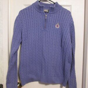 croft & barrow women's 1/4 Zip Blue Pullover Sweater, Size XL